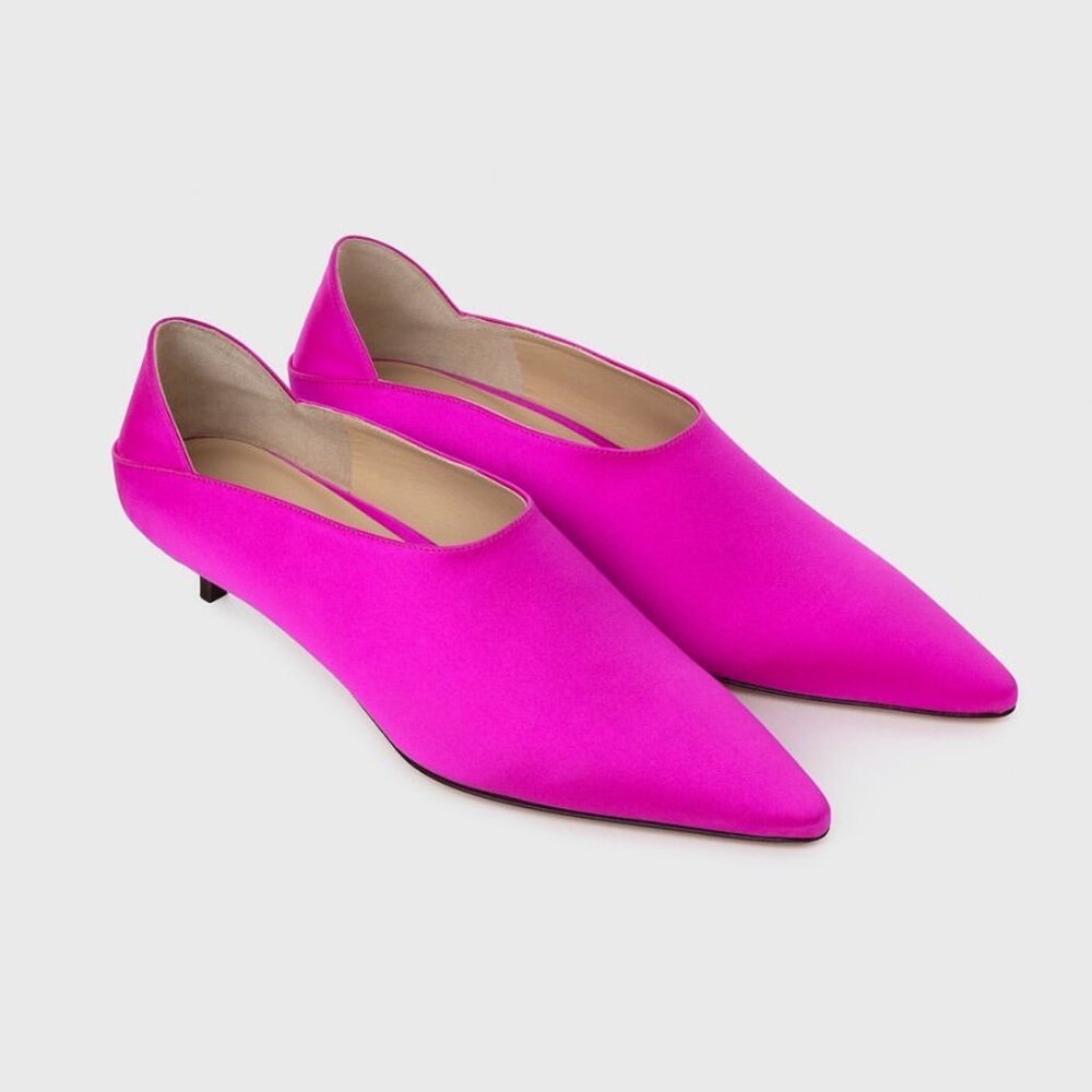 Brand New: Fuschia Pink Satin Shoe